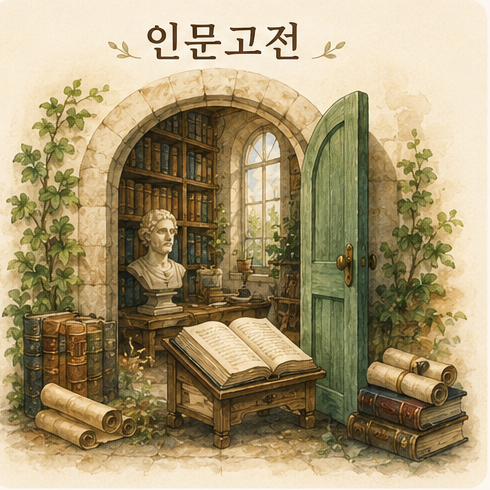 고전소설 분야를 상징하는 책Q 일러스트